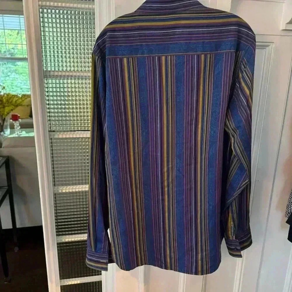 Robert Graham men’s striped & paisley button down shirt size large - Picture 2 of 11